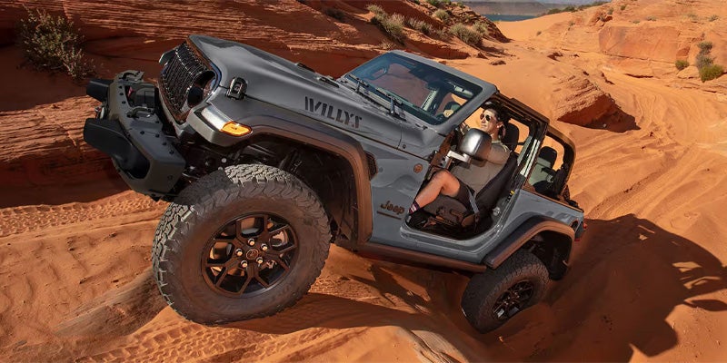 Open-air Jeep Wrangler interior