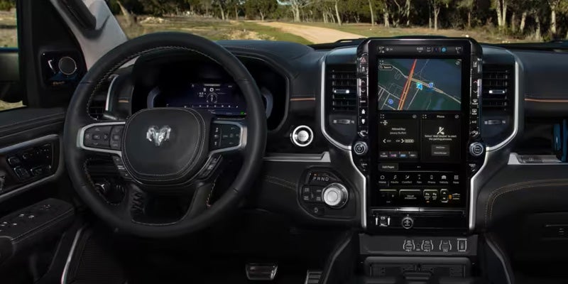 Ram truck dashboard and steering wheel