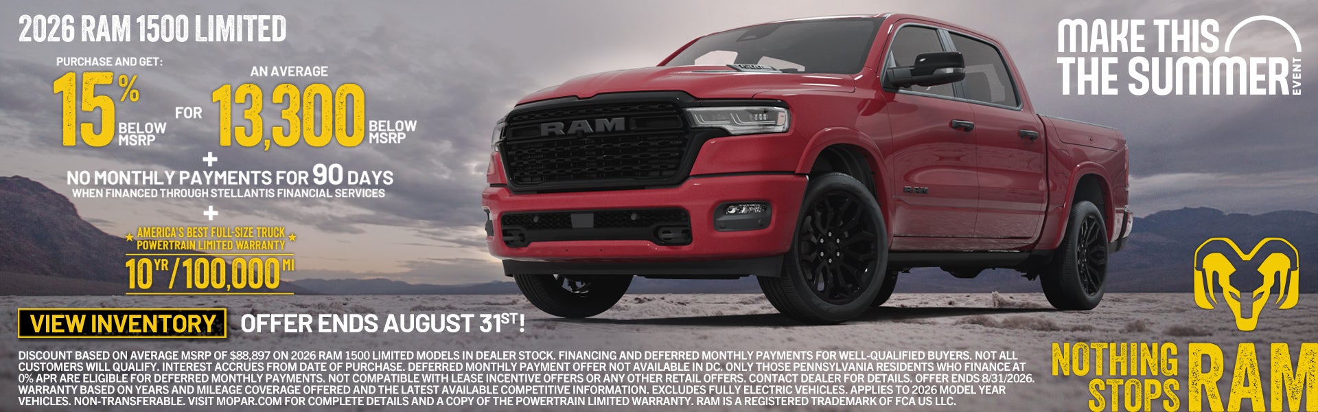 2026 RAM 1500 Limited 15% Below MSRP