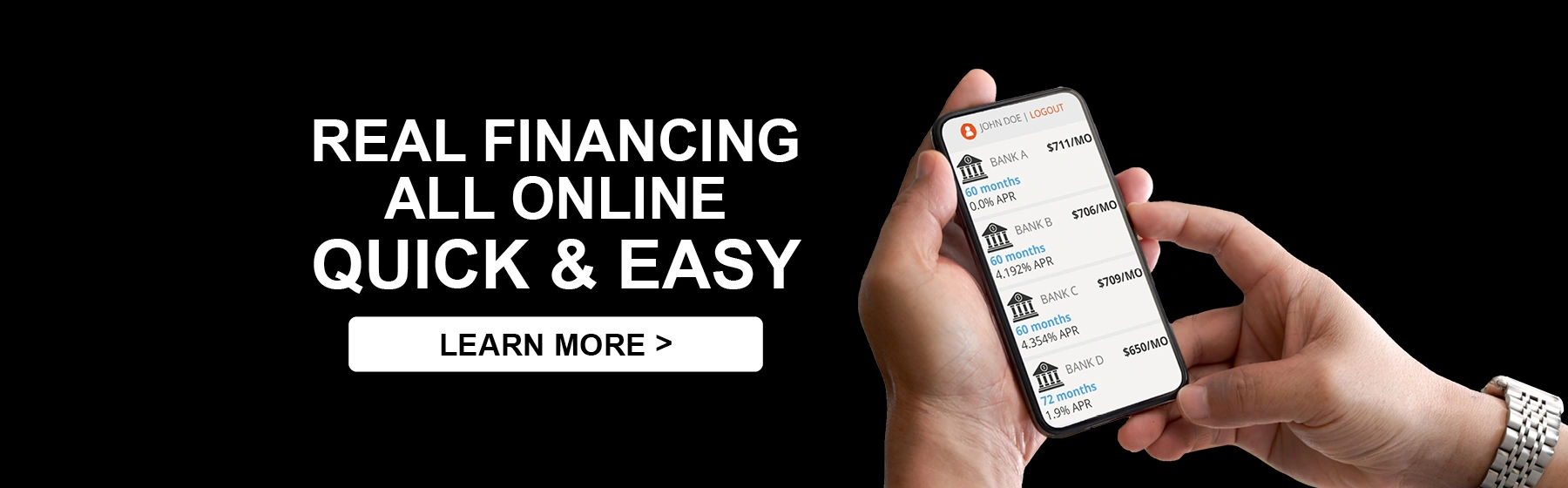 Real Financing all online quick & easy at Don White's Timonium CDJR in Cockeysville 